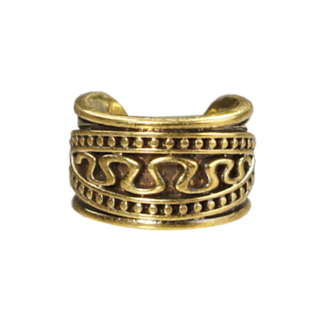 Bracciale allorecchio placcato oro con serpente tra due linee tratteggiate