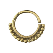Micro piercing ring gold-plated edge with balls