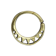 Micro piercing anneau doré huit triangles