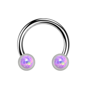 Micro Threadless Circular Barbell argento con due...