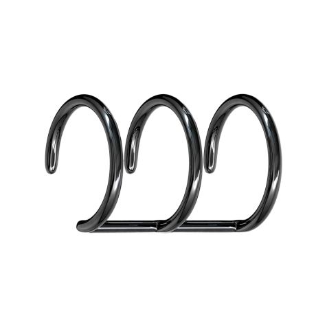 Faux coussinet doreille noir avec 3 anneaux avec couche de titane