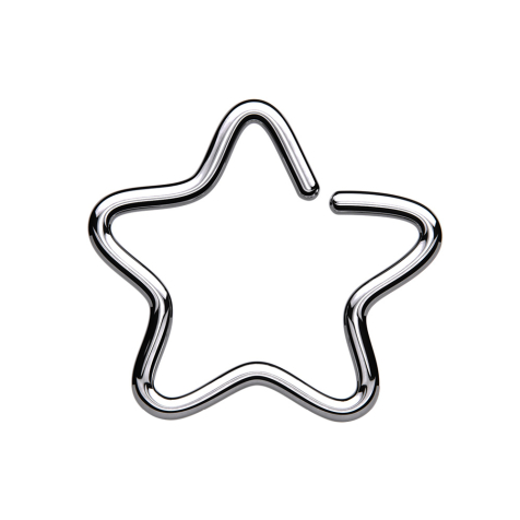 Micro piercing ring star silver with titanium layer