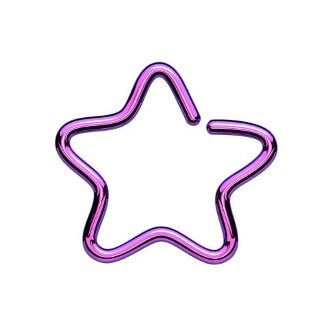 Micro piercing anneau étoile violet avec couche de titane