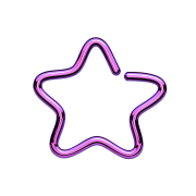 Micro piercing ring star violet with titanium layer