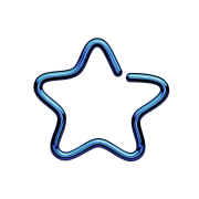 Micro Piercing Ring Stern dunkelblau mit Titanium Schicht