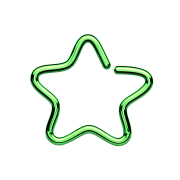 Micro Piercing Ring Stern grün mit Titanium Schicht
