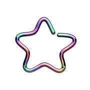 Micro piercing ring star colored with titanium layer