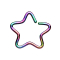 Micro piercing ring star colored with titanium layer