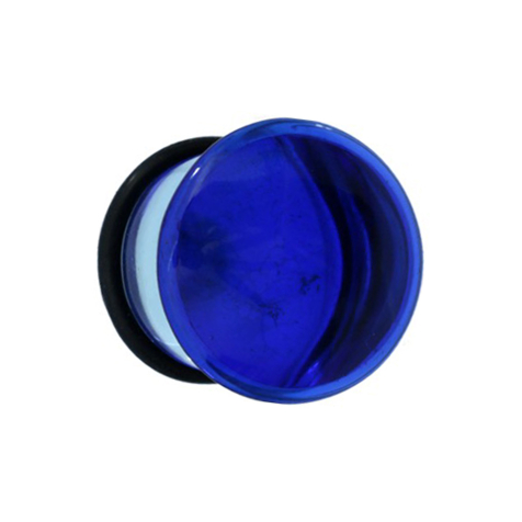 Flared Plug blau aus Glas mit O-Ring