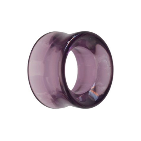 Flared tunnel violet made of glass