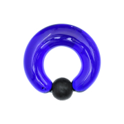 Ball Closure Ring blau Kugel schwarz aus Glas