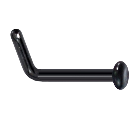 Nasenstecker gewinkelt schwarz mit Teller