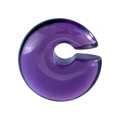 Ear weight violet made of glass