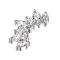 Dermal Anchor silber Fächer mit sieben Kristallen silber
