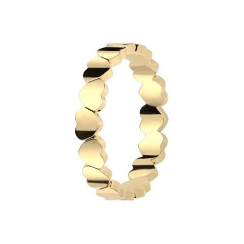 Ring gold-plated connected hearts