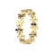 Ring gold-plated connected flowers