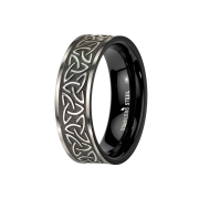 Ring schwarz keltischer Dreifaltigkeitsknoten