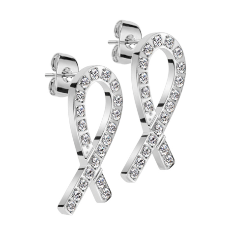 Boucles doreilles argent Boucle avec cristaux argent