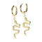 Gold-plated snake pendant earring