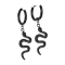 Boucles doreilles noir pendentif serpent
