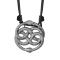 Collier noir pendentif argent deux serpents