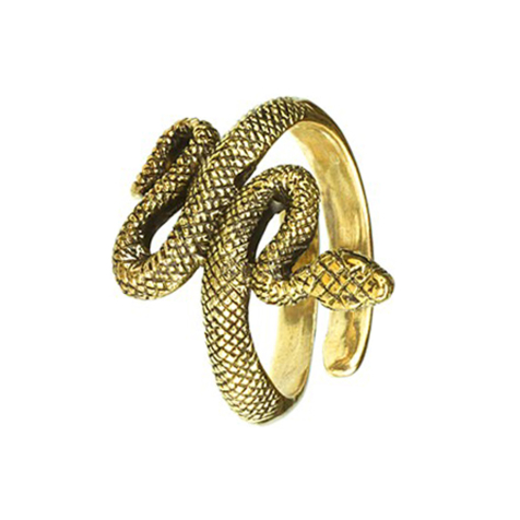 Bague dorée serpent