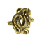 Gold-plated ring with two snakes