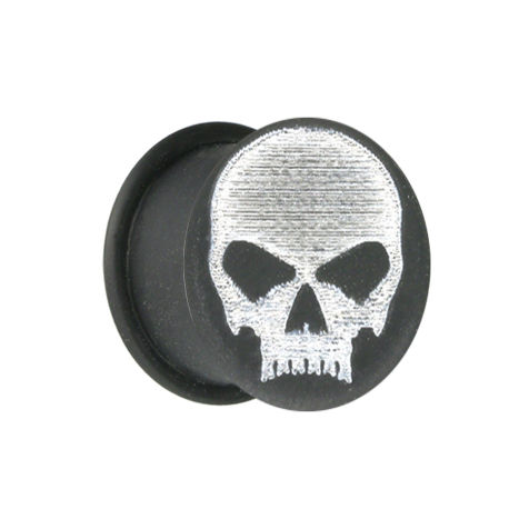 Flesh Plug schwarz Totenkopf