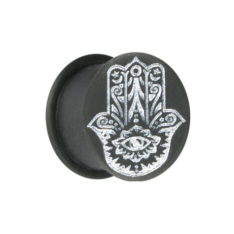 Flesh plug black Hamsa
