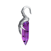 Ohrgewicht silber Drachenklaue mit violettem Epoxy