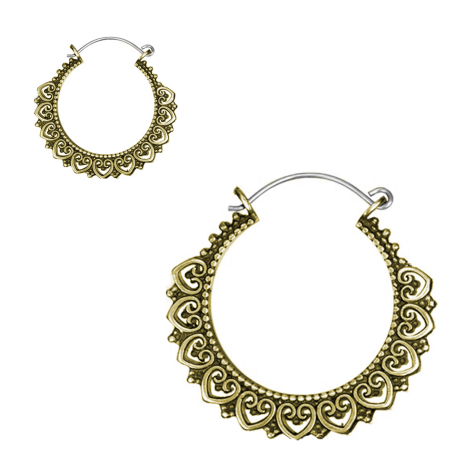 Boucles doreilles dorées coeur filigrane