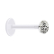 Micro Labret transparent with crystal disk silver epoxy protective layer
