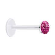 Micro Labret transparent with crystal disk pink epoxy...