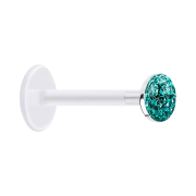 Micro Labret transparent with crystal disk turquoise...