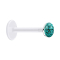 Micro Labret transparent avec disque de cristal turquoise Couche de protection Epoxy