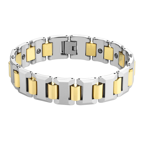 Link bracelet silver and gold Edges broken