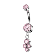 Banana inner thread pink two cylinders crystal silver...
