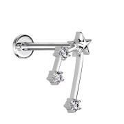 Micro labret inner thread silver zodiac sign Taurus with...