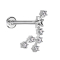 Micro labret internal thread silver zodiac sign Leo with crystals