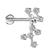 Micro labret inner thread silver zodiac sign Virgo with...