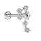 Micro labret inner thread silver zodiac sign Libra with crystals