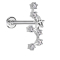 Micro labret inner thread silver zodiac sign Sagittarius with crystals