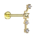 Micro labret inner thread gold-plated zodiac sign Aries with crystals