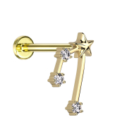 Micro labret inner thread gold-plated zodiac sign Taurus...