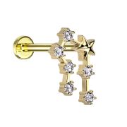 Micro labret inner thread gold-plated zodiac sign Cancer...