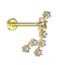 Micro labret filo interno placcato oro segno zodiacale Leone con cristalli