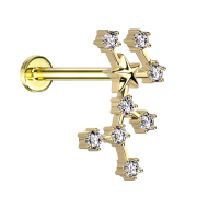 Micro labret inner thread gold-plated zodiac sign Virgo...