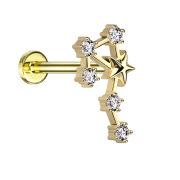 Micro labret inner thread gold-plated zodiac sign Libra...