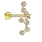 Micro labret inner thread gold-plated zodiac sign Sagittarius with crystals
