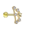 Micro Labret femelle doré signe astrologique Capricorne avec cristaux